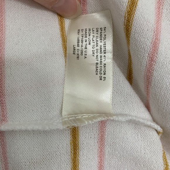 Everly Oversized Top Blouse Women's Large Short Dolman Sleeve Striped Shirt USA - Picture 4 of 8